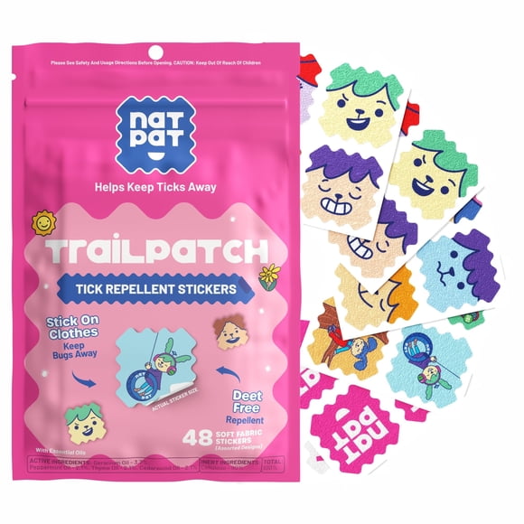 Pegatinas Repelentes De Garrapatas Trailpatch Para Niños (paquete De 48)