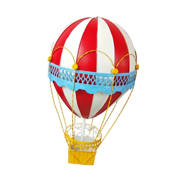 Adorno De Globo Aerostático, Fotografía Para El Hogar, Adorno Artístico De Hierro Retro, Rojo Y Blanco