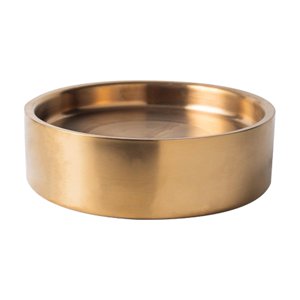 Magideal - Cuenco Enfriador, Servidor Refrigerado, Plato De Refrigeración Para Alimentos Fríos, Plato Redondo De Hielo Sashimi, Plato Para Servir Mariscos, Tazón 22Cm Oro