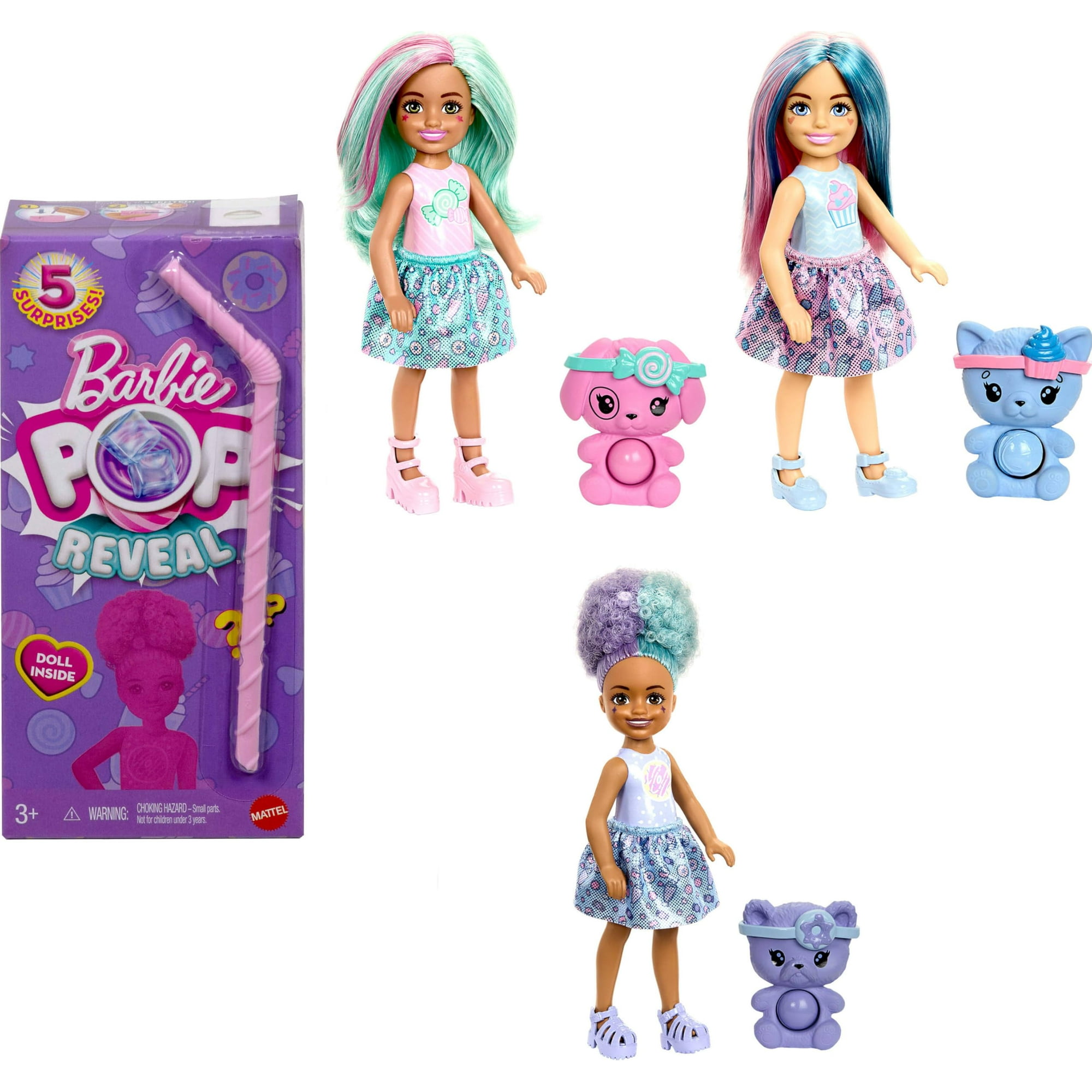 Set De Muñecas Toy Figure Barbie Chelsea Pop Reveal Con 5 Sorpresas