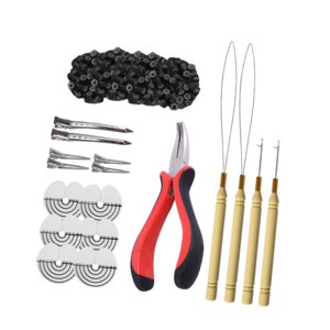 Ioensy - Kit De Herramientas De Extensión De Cabello 500 Bows De Silicona Anillos Para Salón De Barbería Color 1