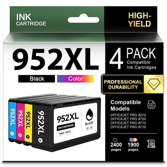 Cartuchos de tinta MYWEET 952XL 4 unidades (Negro/Color)