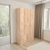 Tuhome - Closet 3 Puertas 2 Cajones Austral 180X90X47 Cm Duna Y Blanco