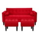 thumbnail image 1 of Sofa Retro 3c + 2 Pouf Felpa 00 Rojo, 1 of 6