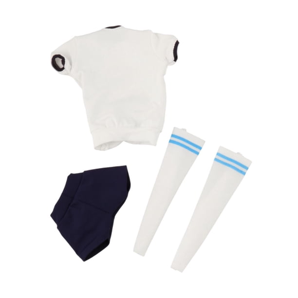 Figura Femenina A Escala 1/6, Ropa Mini Para Figura De Acción Femenina De 12 Pulgadas, Accesorios, Ajuste Holgado, Blanco Y Azul