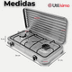thumbnail image 3 of Cocina Encimera a Gas Licuado 2 Platos Cocinilla Gris, 3 of 6