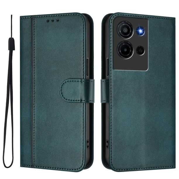 Funda Cartera para TCL K33 Protección 360° con Ranuras para Tarjetas y Soporte Verde