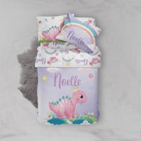 Milsleep - Juego De Cama De Niña Arco Iris Dinosaurio