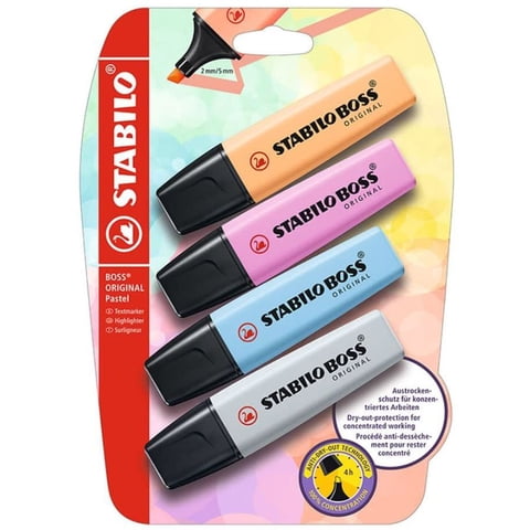 Stabilo - Destacador Boss Pastel . Pack 4 Un.