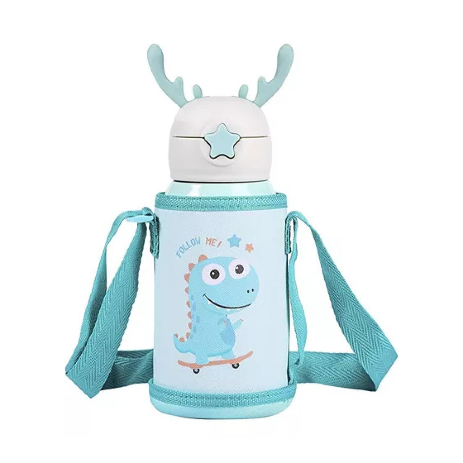 Genérico - Botella De Agua Portatil 500ml Dino Kawaii Azul Infantil