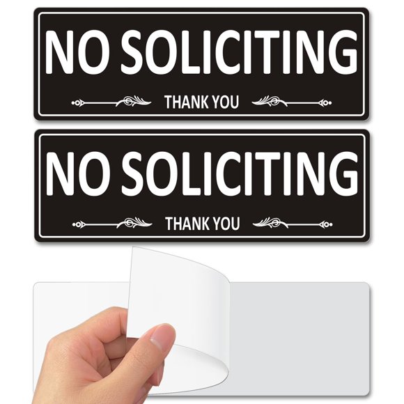 Cartel de No Solicitar i-CowFun Pack de 2 (19 × 6 cm) Aluminio