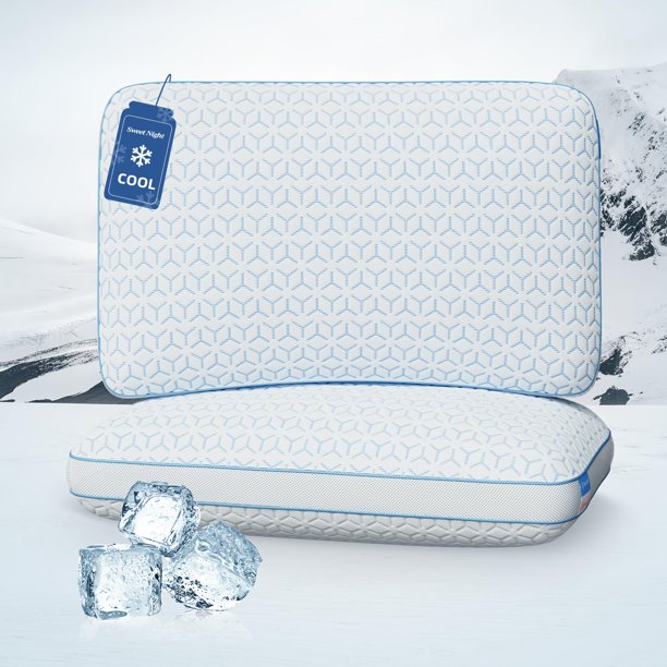 Almohada Sweetnight tamaño Queen, espuma viscoelástica triturada con enfriamiento, paquete de 2