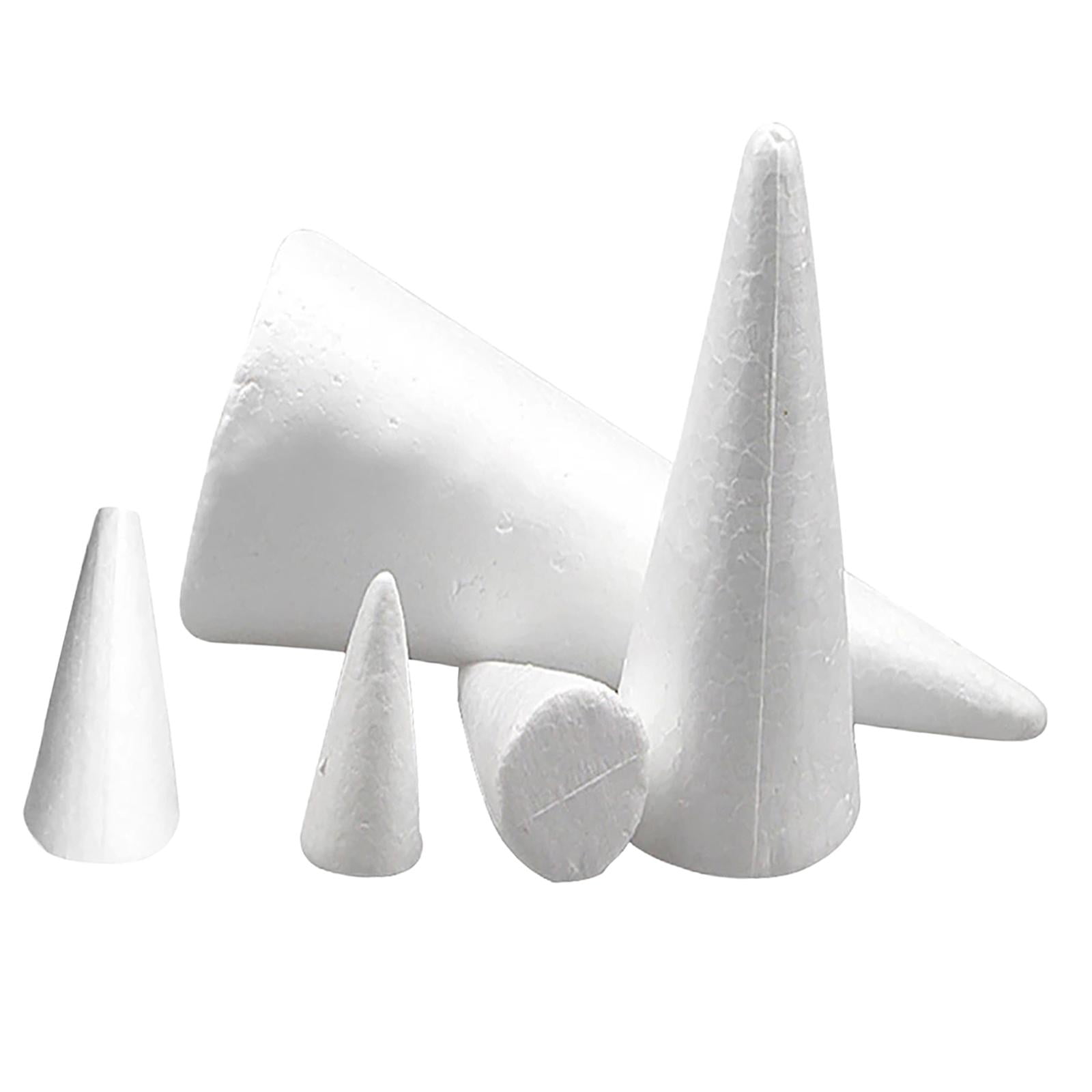 Bothyi - 5 Uds Conos De Espuma Conos De Árbol De Espuma Formas De Cono Blanco Para Centro De Mesa