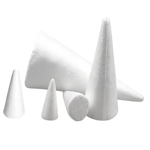 Bothyi - 5 Uds Conos De Espuma Conos De Árbol De Espuma Formas De Cono Blanco Para Centro De Mesa