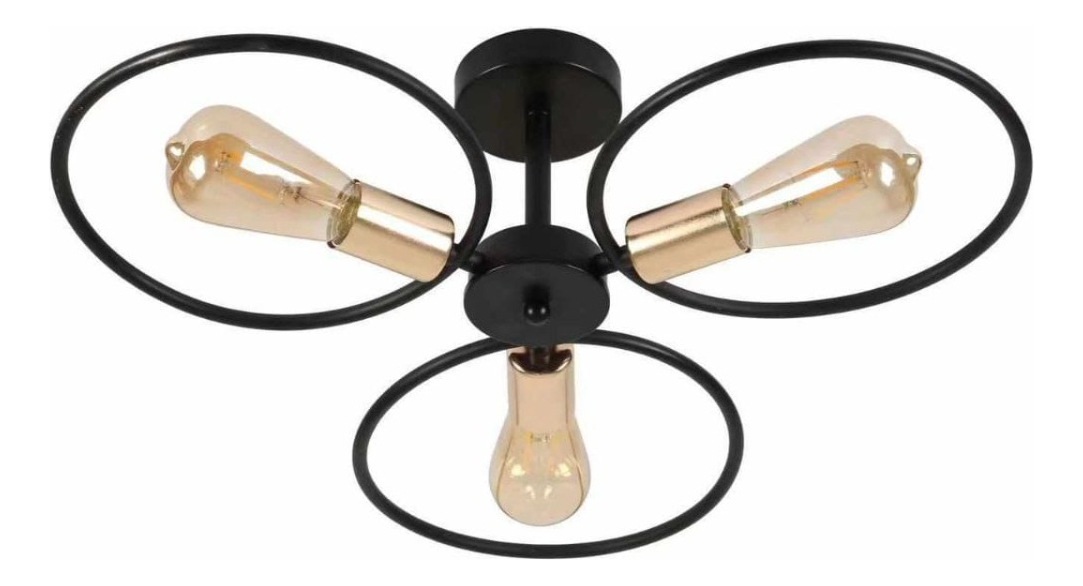 Genérico - Lámpara Colgante Techo 3 Focos Vintage Semiempotrada Jhn