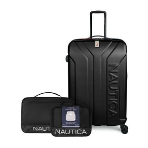 Nautica - Pack Maleta Grande L (23 Kg) Prime Negro + Organizador De Viaje 2 Pzas. Negro