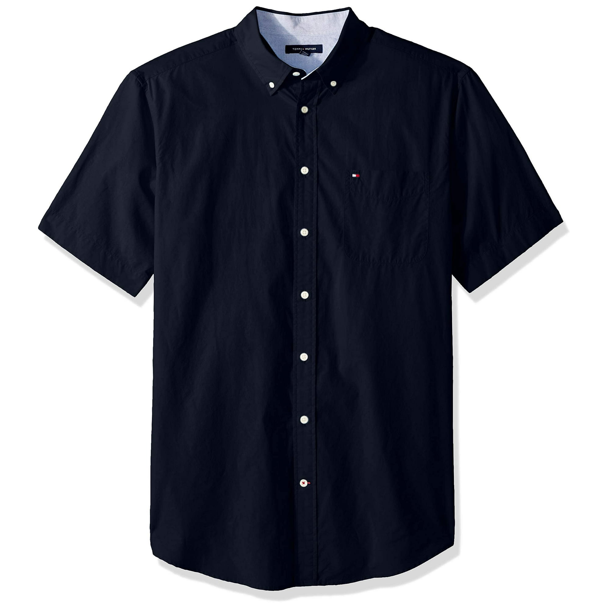Camisa Tommy Hilfiger Para Hombre, Manga Corta, Con Botones, Corte Clásico