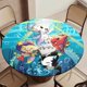 thumbnail image 5 of Mermicorno Caída De Estrellas theme Fitted Round Tablecloths Elastic Edged Table Covers Waterproof Table Cloth For Kitchen Holiday Party Tables Decor 120cm, 5 of 6