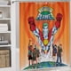 thumbnail image 5 of Capitán Planeta-theme 4-Piece Shower Curtain Set with Rugs, Waterproof Bathroom Decor Set Includes Bath Mat, U-Shaped Rug, Toilet Lid Cover and Curtain with Hooks, 5 of 6