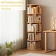 thumbnail image 3 of 5 Tier Rotating Bookshelf, 360° Display Round Spinning Bookshelf, Space-Saving, Small Space Rotating Bookshelf Tower for Bedroom, Living Room, Home, Office, Wood Color, 3 of 3