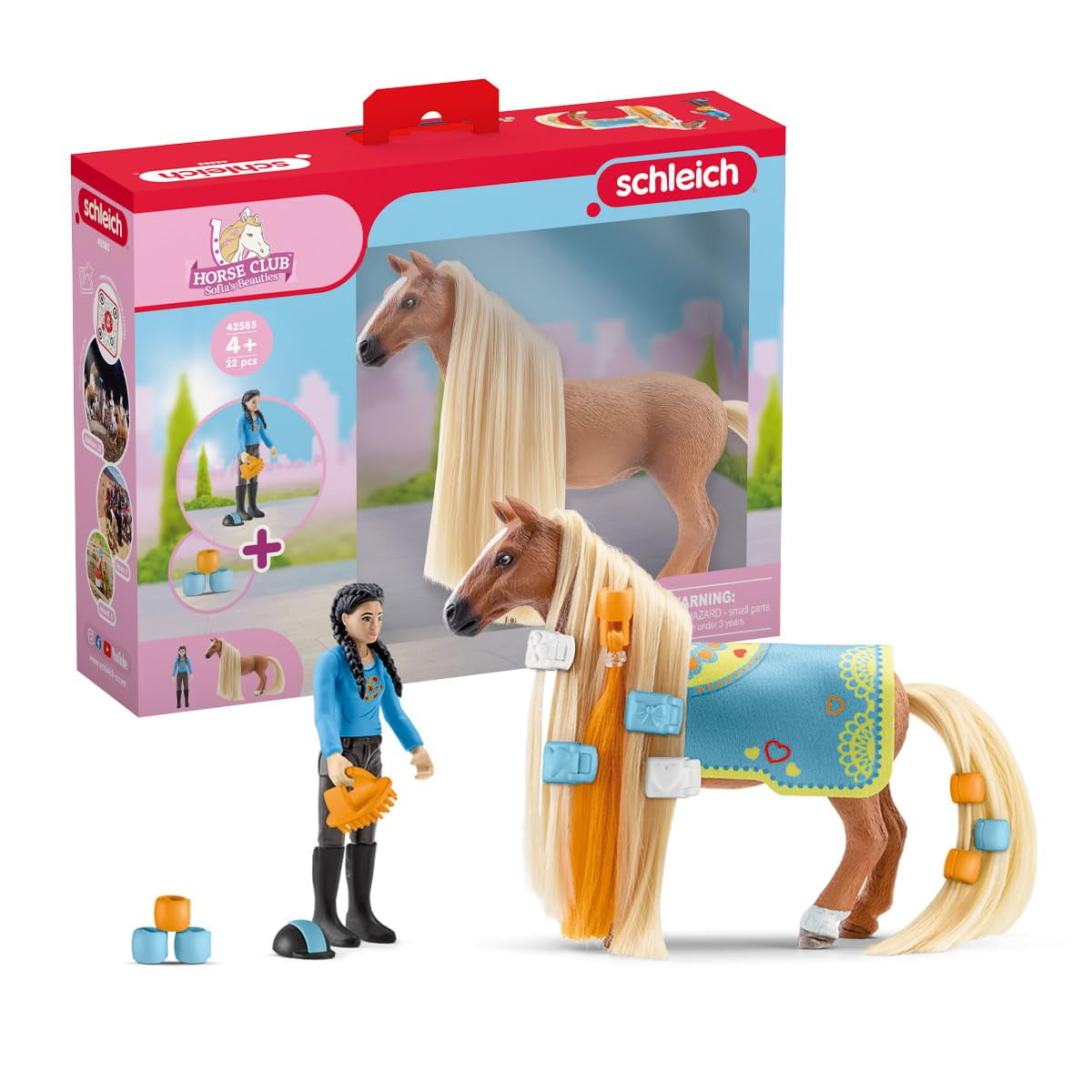Set De Belleza Para Caballos Schleich Sofia's Beauties Con Kim Rider 5+