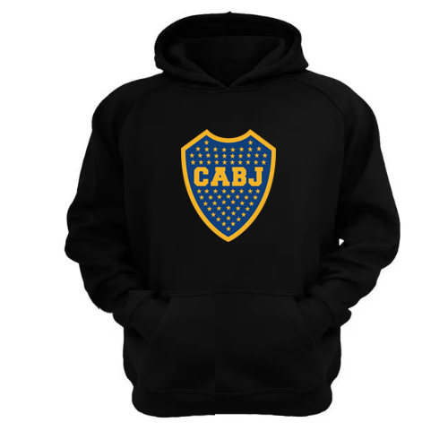 Genérico - Polerón Canguro Boca Juniors Negro Talla M Unisex
