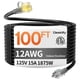 thumbnail image 1 of Cable de alimentación Deeklify de 30 m, 12 AWG, impermeable, con extremo iluminado, 125 V, 1 of 7