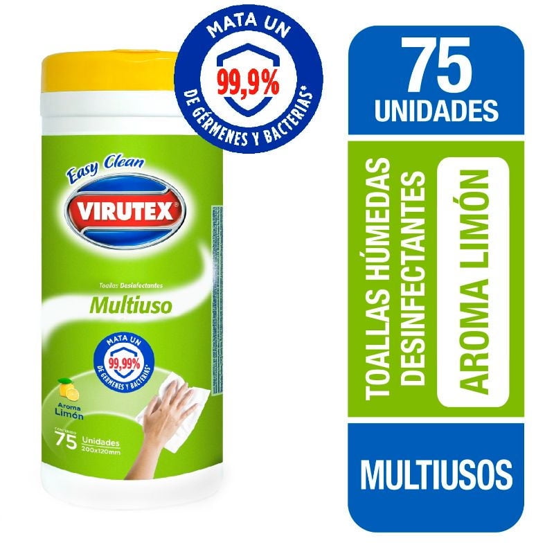 Virutex - Toallitas Desinfectantes Multiuso Limón