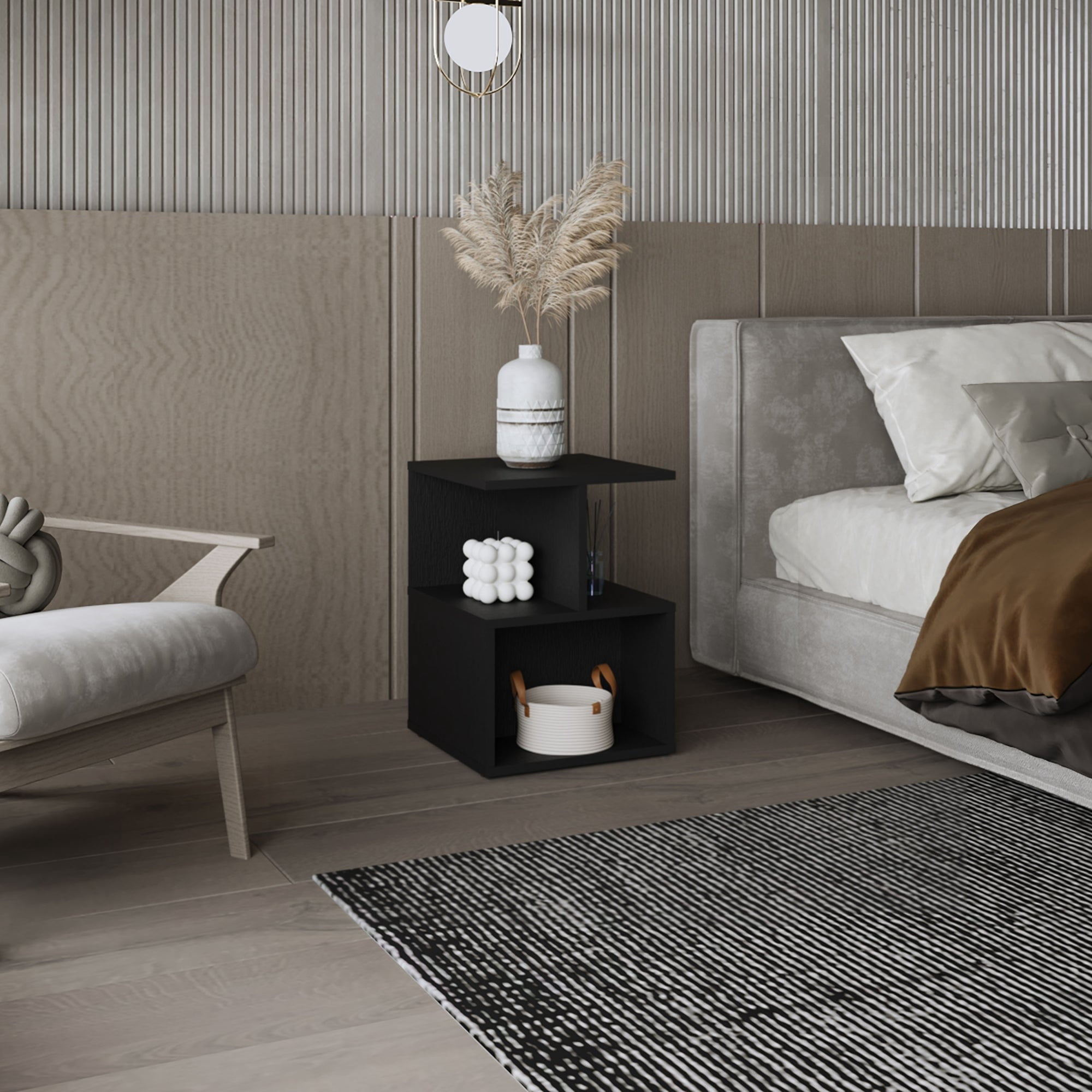 Tuhome - Velador 2 Posiciones Ocaso Wengue 48,2x35x35 Cm