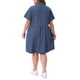 thumbnail image 4 of Agnes Orinda Conjuntos de Halloween Vestidos de Mezclilla para Mujer Tallas Grandes Estilo Babydoll Escolar Universitario con Botones, Cuello con Solapa, Mangas Cortas, Casual con Bolsillos 4X, 4 of 8