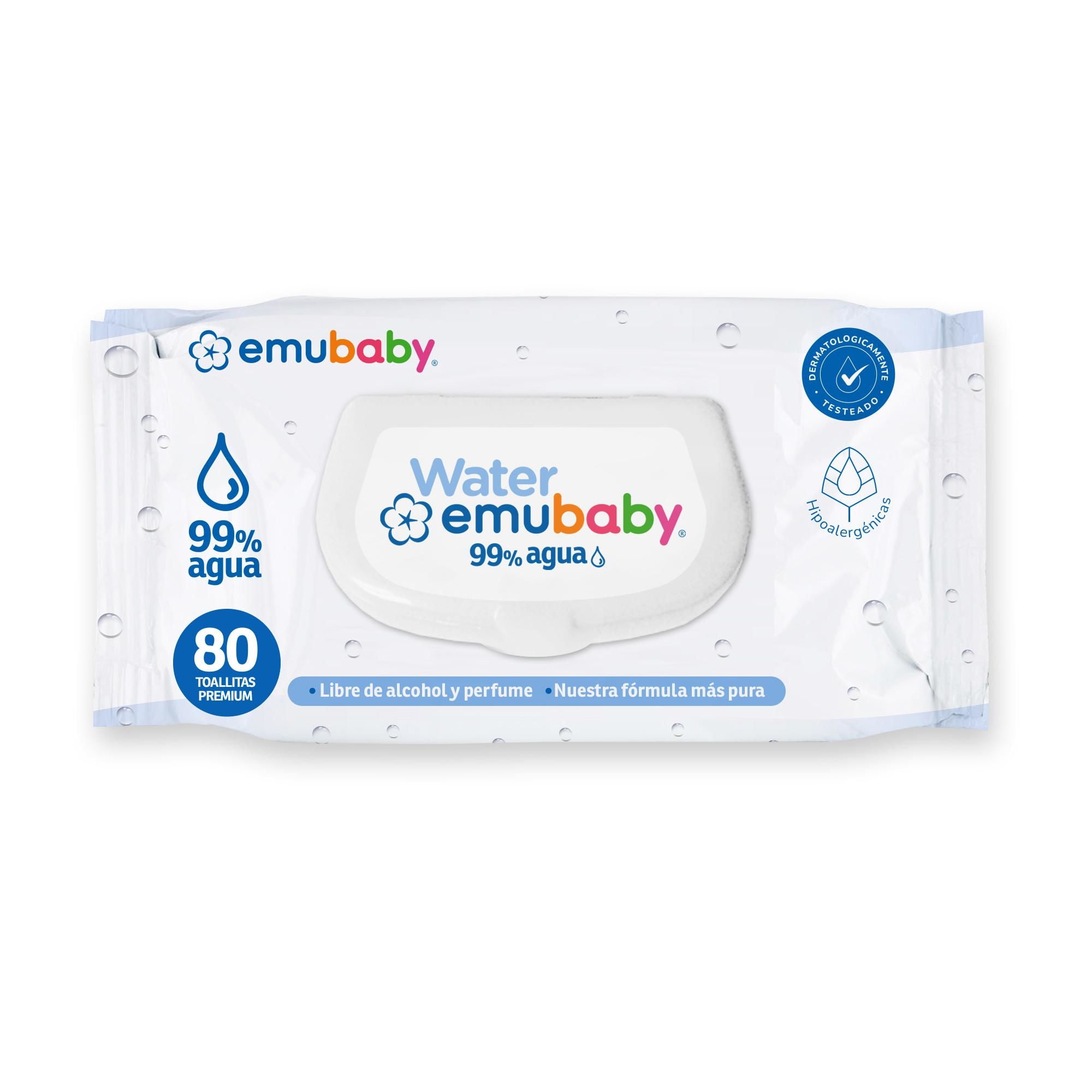 Toallitas Húmedas Water, Baby Wipes 80 Un Emubaby
