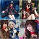 thumbnail image 3 of Peluca para disfraz de cosplay, mitad Hu Tao, color marrón, 110 cm, para mujer, 3 of 7