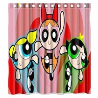 Pinghai - Cortina De Ducha De Las Chicas Superpoderosas Con Ganchos (167 X 183 Cm)