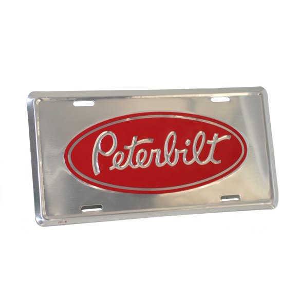 Placa de matrícula PETERBILT de aluminio plateado