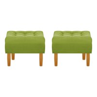 Bodevir - Set Pouf Wood 1C Felpa 04 Pistacho