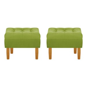 Bodevir - Set Pouf Wood 1C Felpa 04 Pistacho