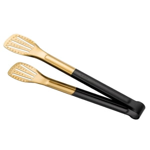 Magideal - Pinzas De Cocina De Material Acero Inoxidable, Pinzas Antiadherentes Antideslizantes De Metal Para Servir Alimentos, Pinzas Para Hornear Bistec Para Asar , Negro B-Negro