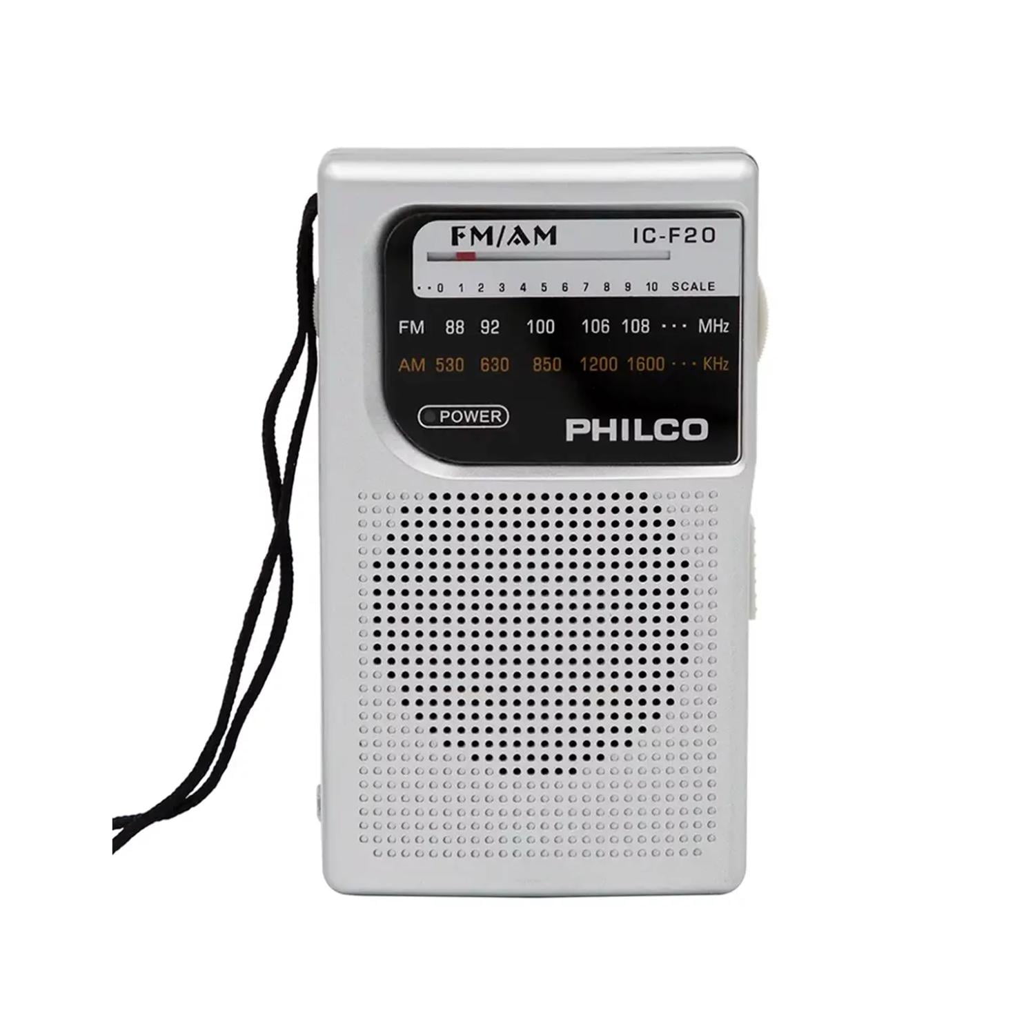 Philco - Radio De Bolsillo Retro Am Fm Gris Icf-20