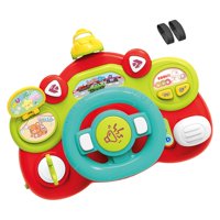 Magideal - Juguete Del Volante Mi Primera Conducción Juego De Simulación Juguete De Conducción Girar Y Aprender Conductor Para Tirar Presionar Niños Niñas Niños Base Roja