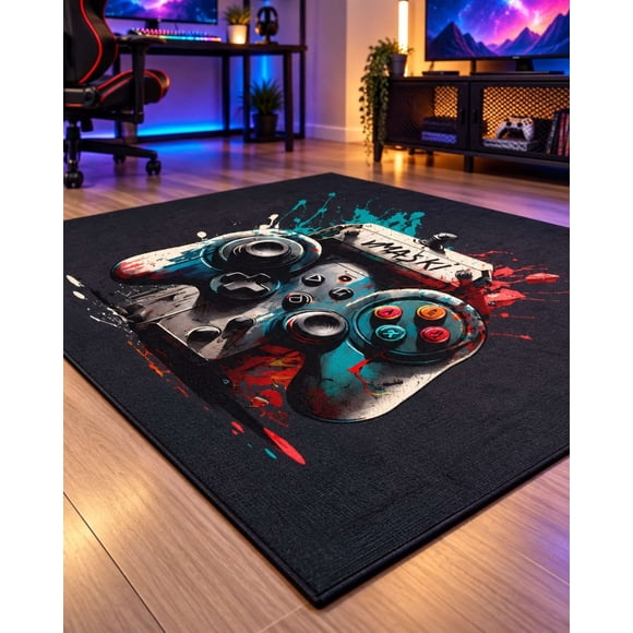 Alfombra Decorativa Gamer 160 × 200 cm con Diseño 3D