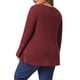 thumbnail image 3 of Agnes Orinda Conjuntos de Halloween para Mujeres Tallas Grandes Blusas de Encaje con Malla de Parches Manga Larga Textura Cuello en V Suelta Casual Blusa de Waffle 3X Marrón Rojo, 3 of 6