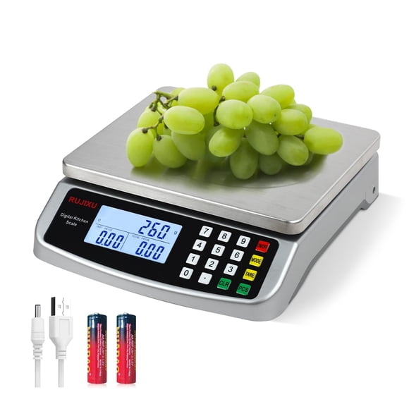 Cocina digital Food Scale RUJIXU de 40 kg/88 libras con cálculo de precios