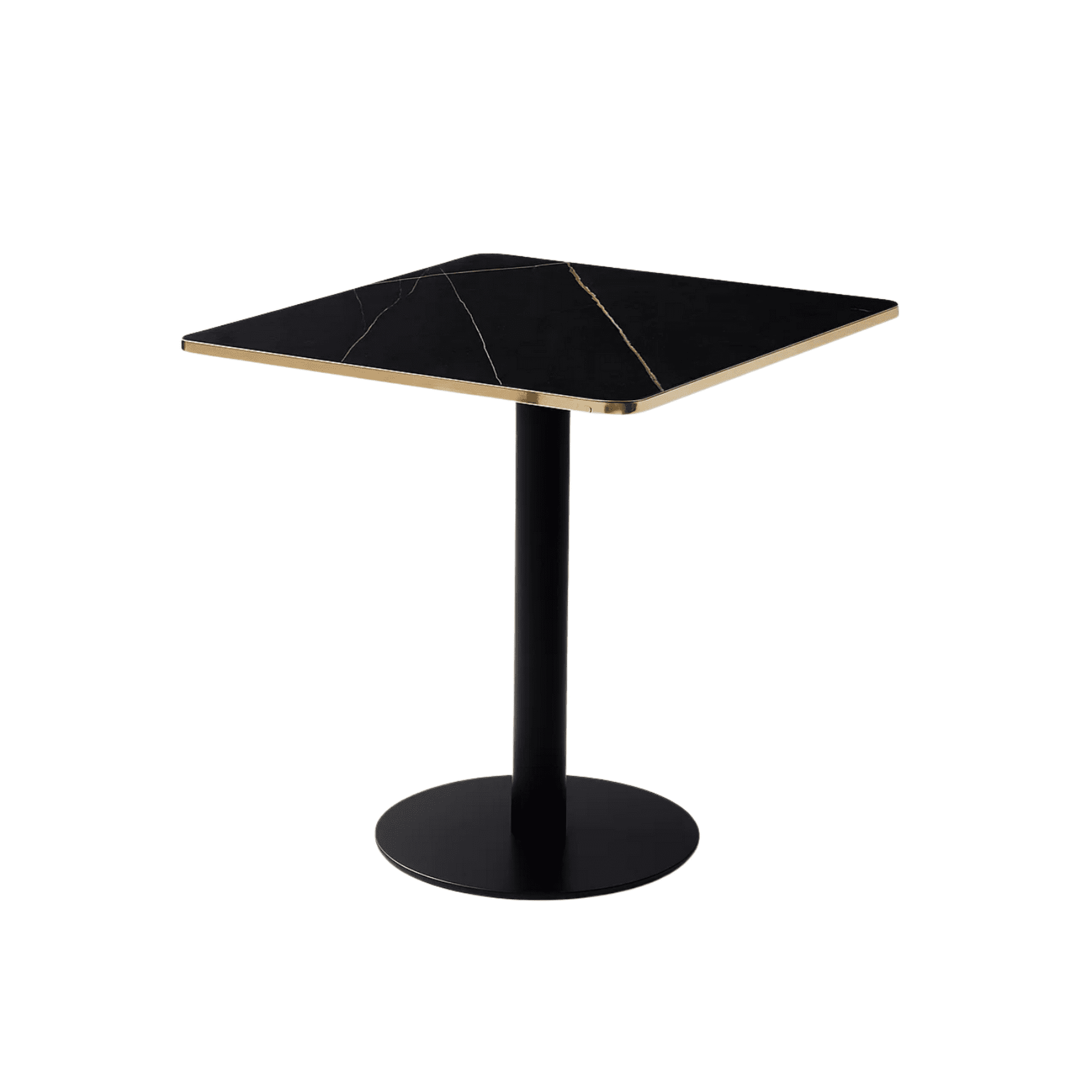 Habita2 Chile - Mesa 70x70 Luxury Con Detalles Dorados
