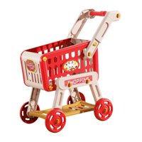 Magideal - Carrito De Compras Para Niños, Carrito De Supermercado, Juguete De Simulación Creativo, Carrito De Compras Para Niños Pequeños, Regalos De Fiesta Para Rojo