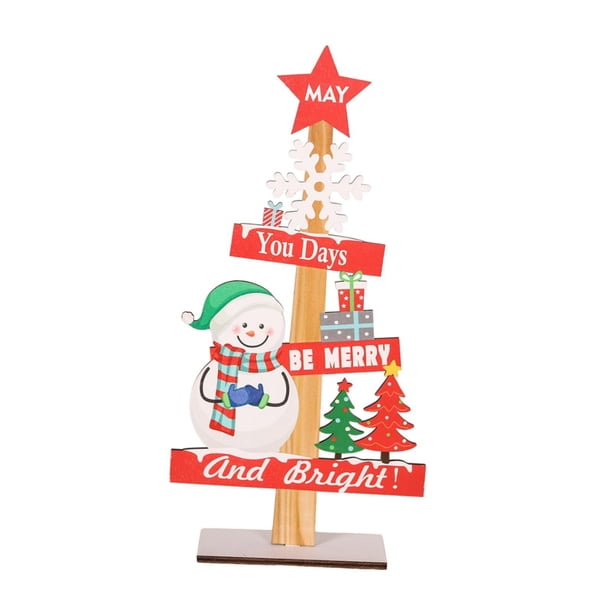 Letrero de Mesa de Navidad de Madera, Decoración de Mesa de Navidad, Decoración de Escritorio, Regalo, Suministros Navideños, Cafetería, Decoración de Muñeco de nieve
