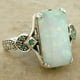 thumbnail image 3 of 1pc Stylish Vintage Opal Ring for Men - Elegant Square Design with Silvery Finish, 3 of 4