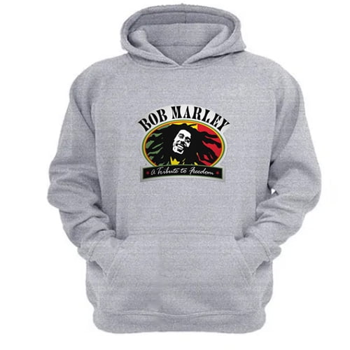 Genérico - Polerón Canguro Bob Marley Gris Claro Talla S Unisex