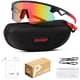 thumbnail image 3 of POLASUP GAFAS LENTES DE SOL Gafas de sol deportivas con lentes iridiscentes rojo-naranja y montura negra con detalles rojos. Diseño aerodinámico, protección UV 400. Ideales para ciclismo, 3 of 6