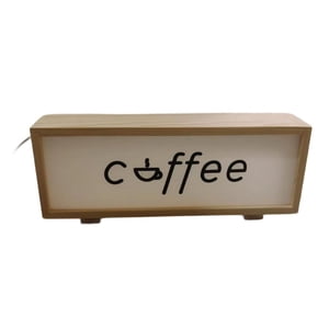 Magideal - Marco De Letrero De Café Con Lámpara De Mesa Decorativa De Decoración De La Estación De Café Ligera Para El Dormitorio De Bienvenida Café De Regalo De Color De Madera