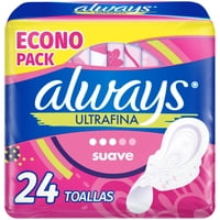 Toallas Higiénicas Ultrafina Flujo Moderado Suave 24 Un Always